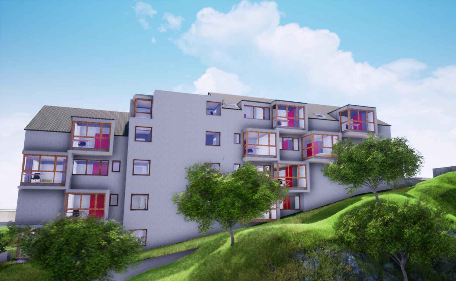 Geförderter Wohnungsbau am Hang in Velbert-Langenberg – Projektbild
