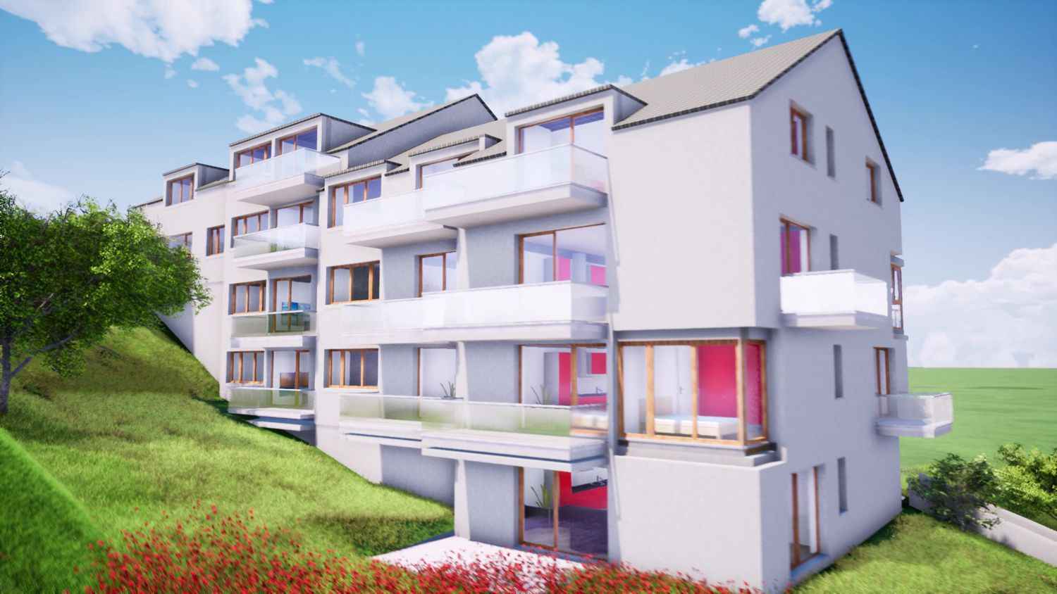 Geförderter Wohnungsbau am Hang in Velbert-Langenberg – Projektbild